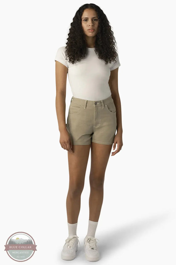 Dickies FRR50ST Carpenter Short 2.5" High Rise in Tan full model view