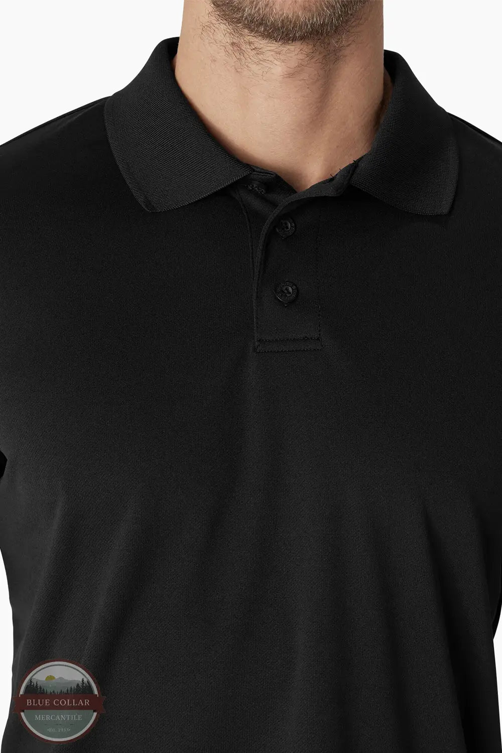 Dickies WS247F Everyday Short Sleeve Polo Shirt in Black, zoomed view