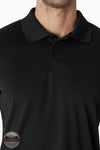 Dickies WS247F Everyday Short Sleeve Polo Shirt in Black, zoomed view
