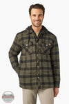 Dickies TJ211 Mens Hooded Sherpa Flannel Shirt Jacket in A49, front