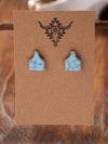 Cow Tag - Turquoise Stud Earrings