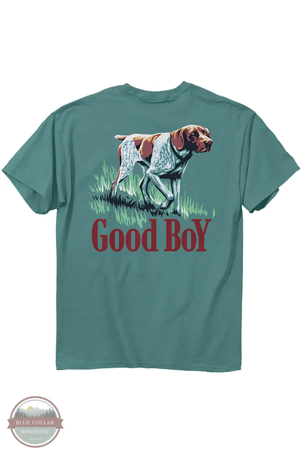 Good Boy 2206 To The Point Short Sleeve T-Shirt in Teal, rear design