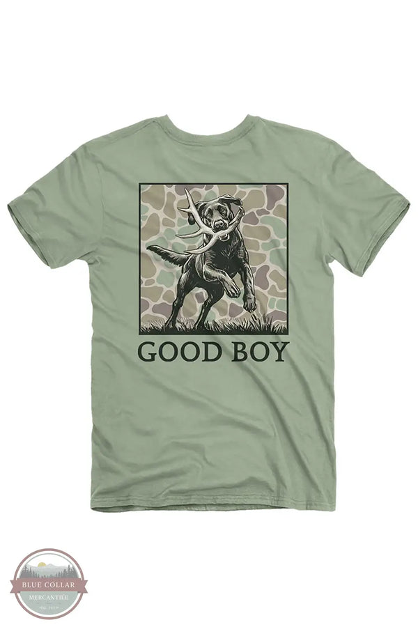 Good Boy 2211 Shed Fetch Short Sleeve T-Shirt in Sage Green, rear design