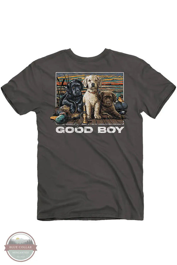 Good Boy 2215 Pups and Ducks Short Sleeve T-Shirt in Charcoal, rear design