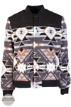 Hooey HJ132AZBK Sherpa Bomber Jacket Black/White Aztec front view