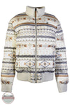 Hooey HJ139CRAZ Ladies Puffer Jacket Cream/Aztec front view