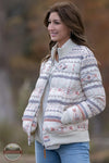 Hooey HJ139CRAZ Ladies Puffer Jacket Cream/Aztec model