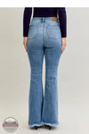 Judy Blue 82687REG High Waisted Fray Hem Flare Jean, rear