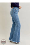 Judy Blue 82687REG High Waisted Fray Hem Flare Jean, side