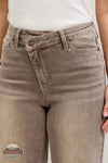 Judy Blue 881031REG Criss-Crossed High Waisted Retro Wide Leg Jean, waist