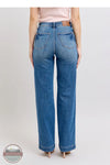 Judy Blue 88596REG High Rise Contrast Thread Straight Jeans, rear