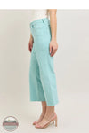 Judy Blue 88984REG High Waist Light Sky Blue Crop Wide Leg Denim Jeans, side