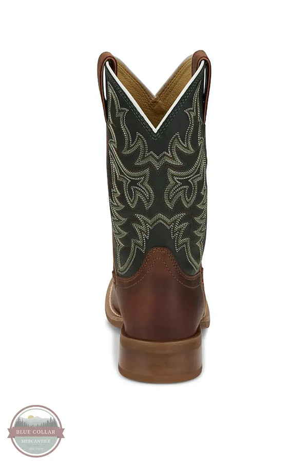 Justin FN7352 Frontier Wild Bill Round Toe in Green/Brown, rear