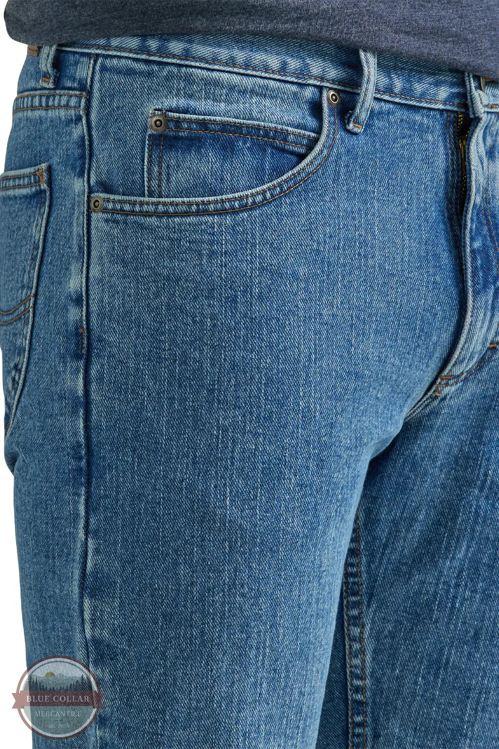 Lee 112339184 Men's Legendary Regular Fit Straight Jean in Pepperstone front pocket view
