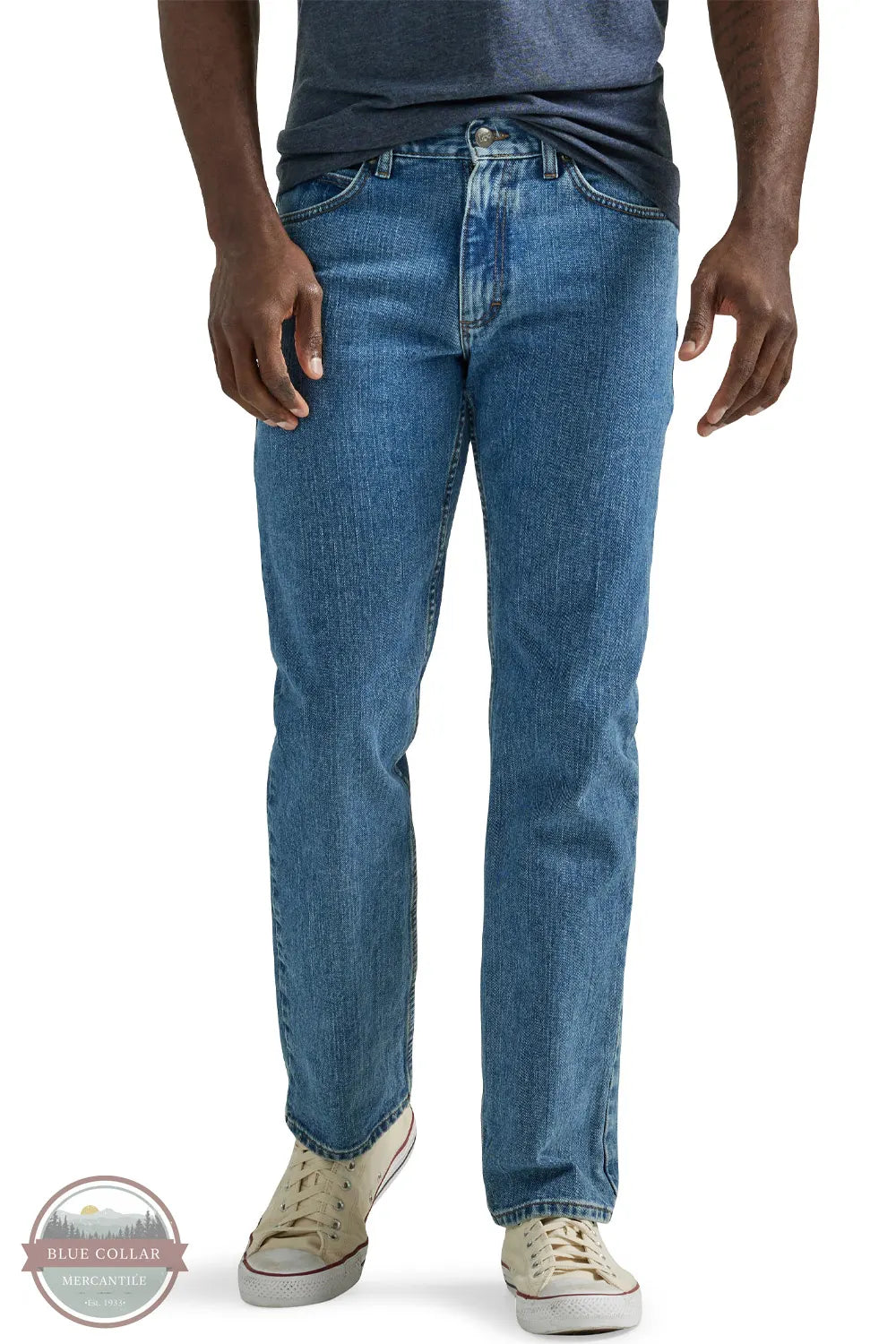 Lee 112339184 Men's Legendary Regular Fit Straight Jean in Pepperstone front view