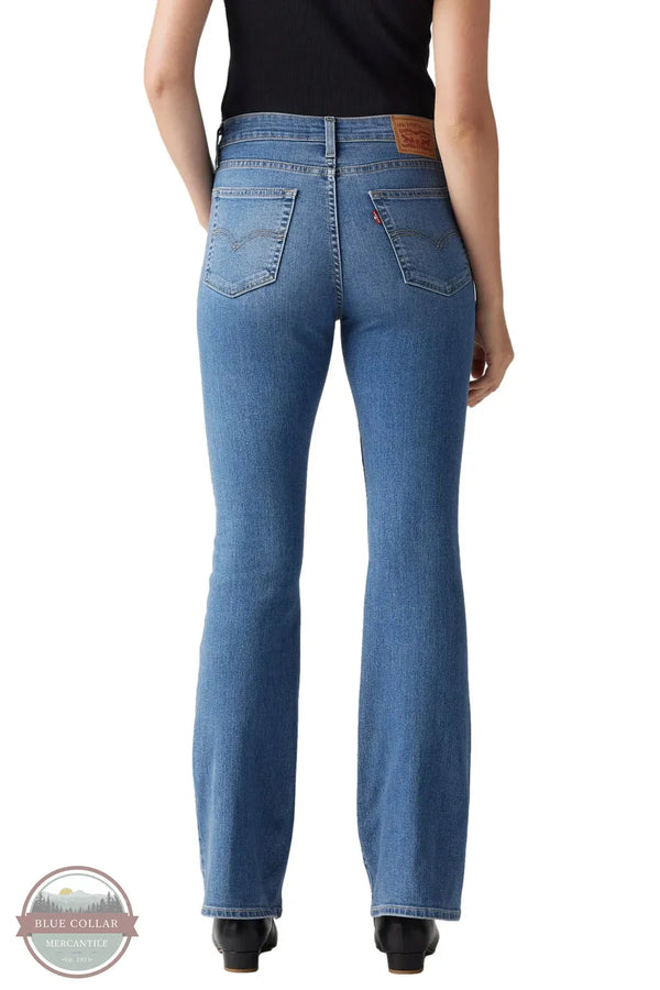 Levi's 726 High Rise Flare Jean A3410-0115 Medium Stretch in Eternal Indigo-Medium Wash rear view