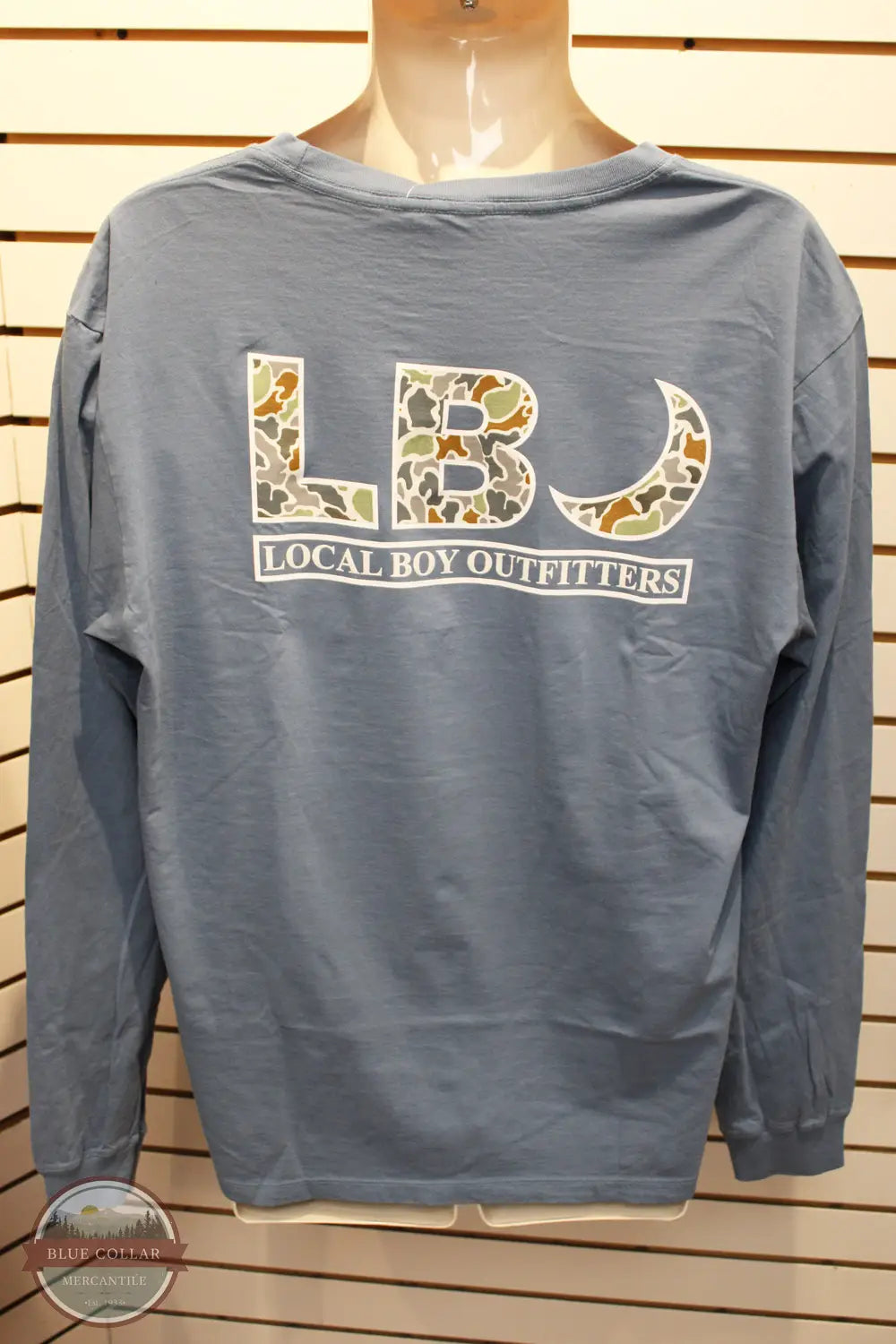 Local Boy Outfitters L1100168 Local Boy Outfitters Duck Camo Bluff Long Sleeve Shirt in Blue, back