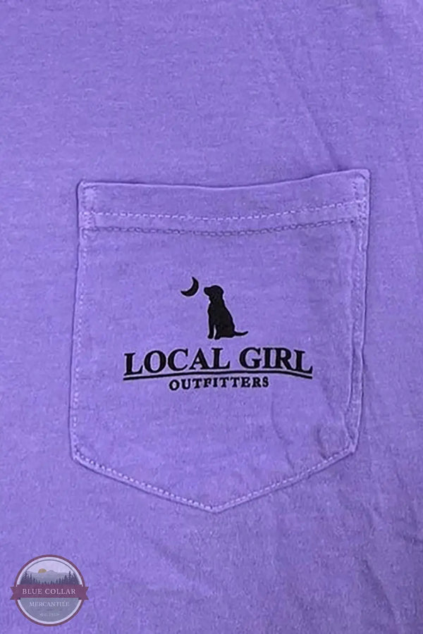 Local Boy Outfitters L5100008 Local Girl Smoked Pink Localflage Short Sleeve T-Shirt in Purple, front pocket
