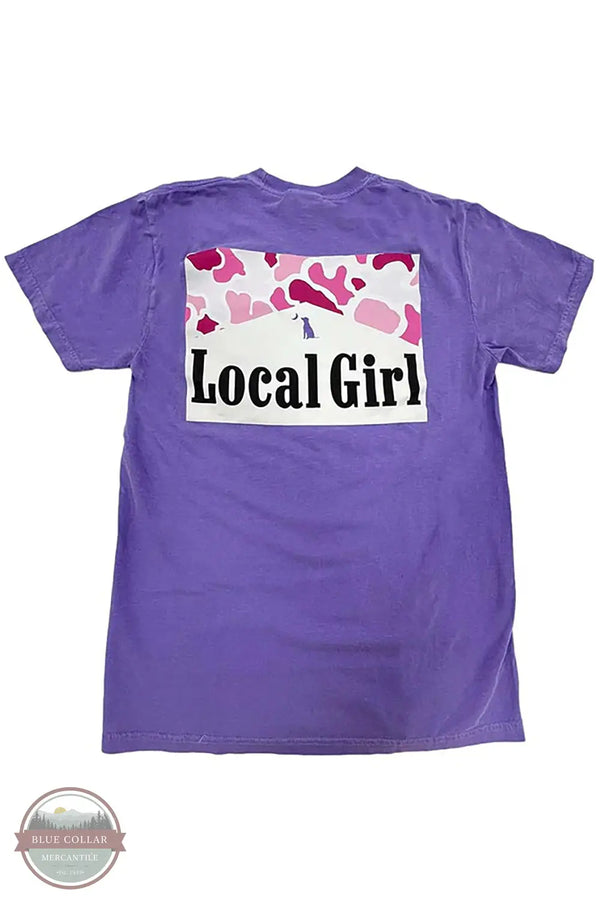 Local Boy Outfitters L5100008 Local Girl Smoked Pink Localflage Short Sleeve T-Shirt in Purple, rear design