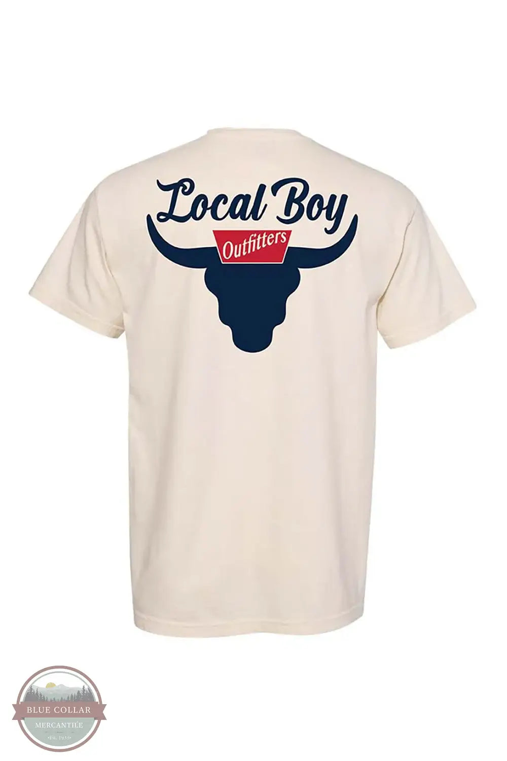 Local Boy Outfitters L1000439-LAT Banquet Bull Short Sleeve T-Shirt in Latte Tan, rear design