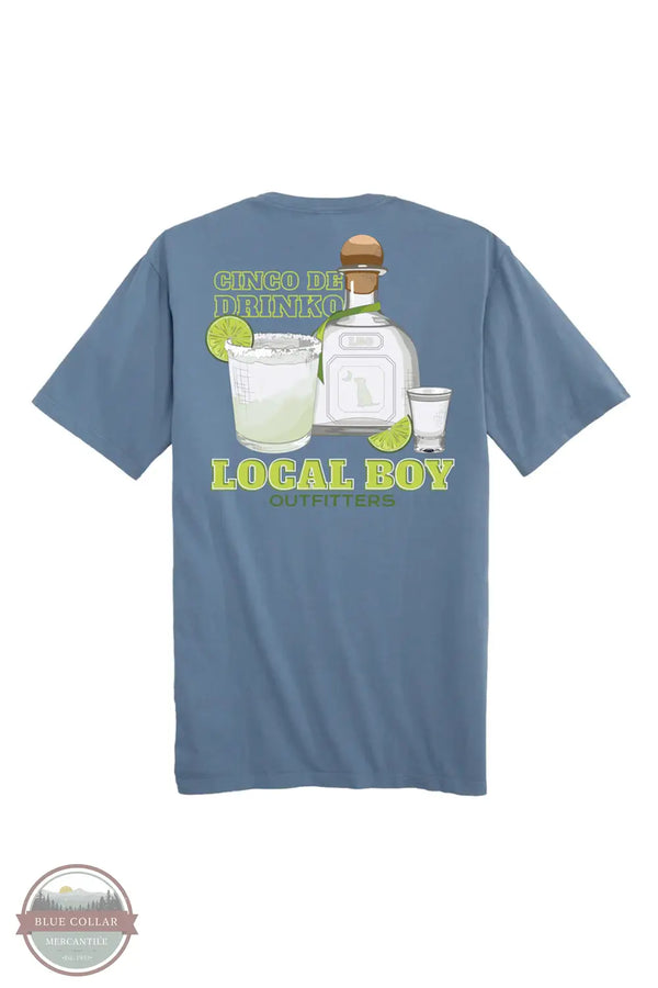 Local Boy Outfitters L1000540 Cinco De Drinko Short Sleeve T-Shirt in Slate, rear design