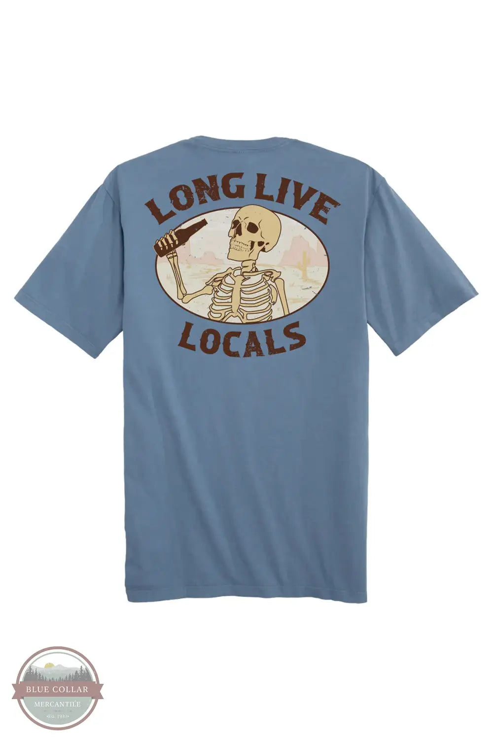Local Boy Outfitters L1000573 Long Live Locals Short Sleeve T-Shirt in Slate, rear design