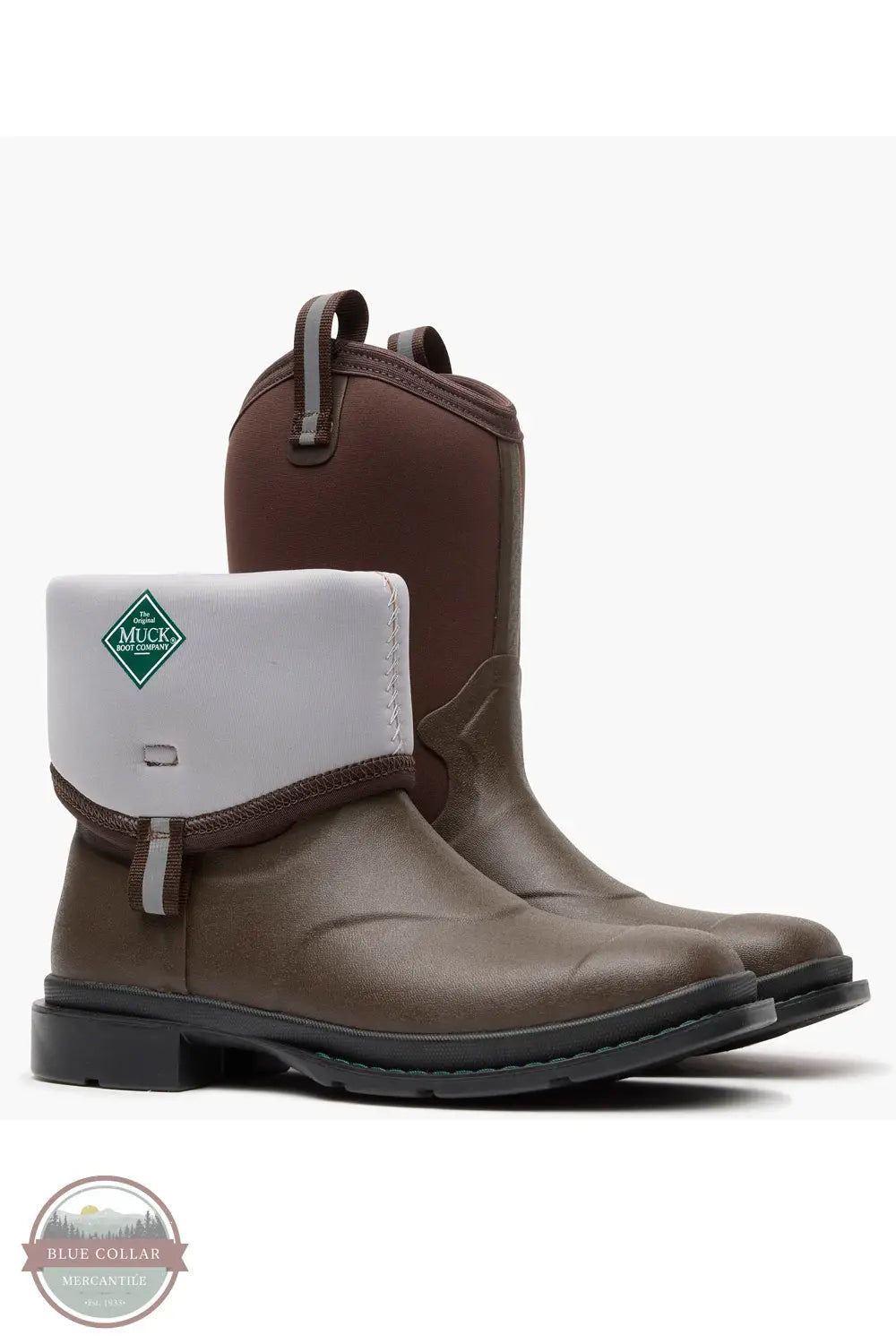 Muck Boot Co. MCHWW90 Women's Mid Western Work Boot in Brown, shaft rolled down