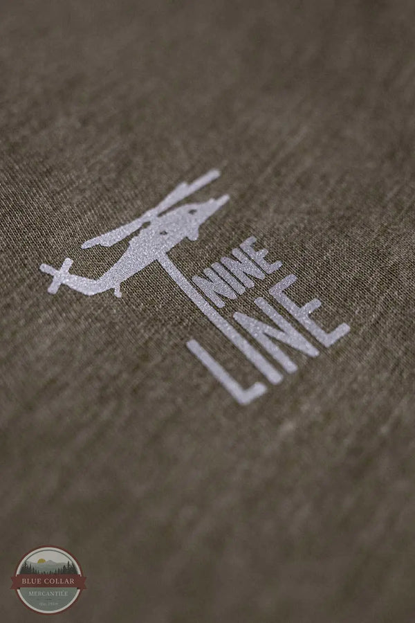 Nine Line Apparel REFLECTBASIC-TSTRI Core Drop Line Reflective Short Sleeve T-Shirt in olive, reflective logo