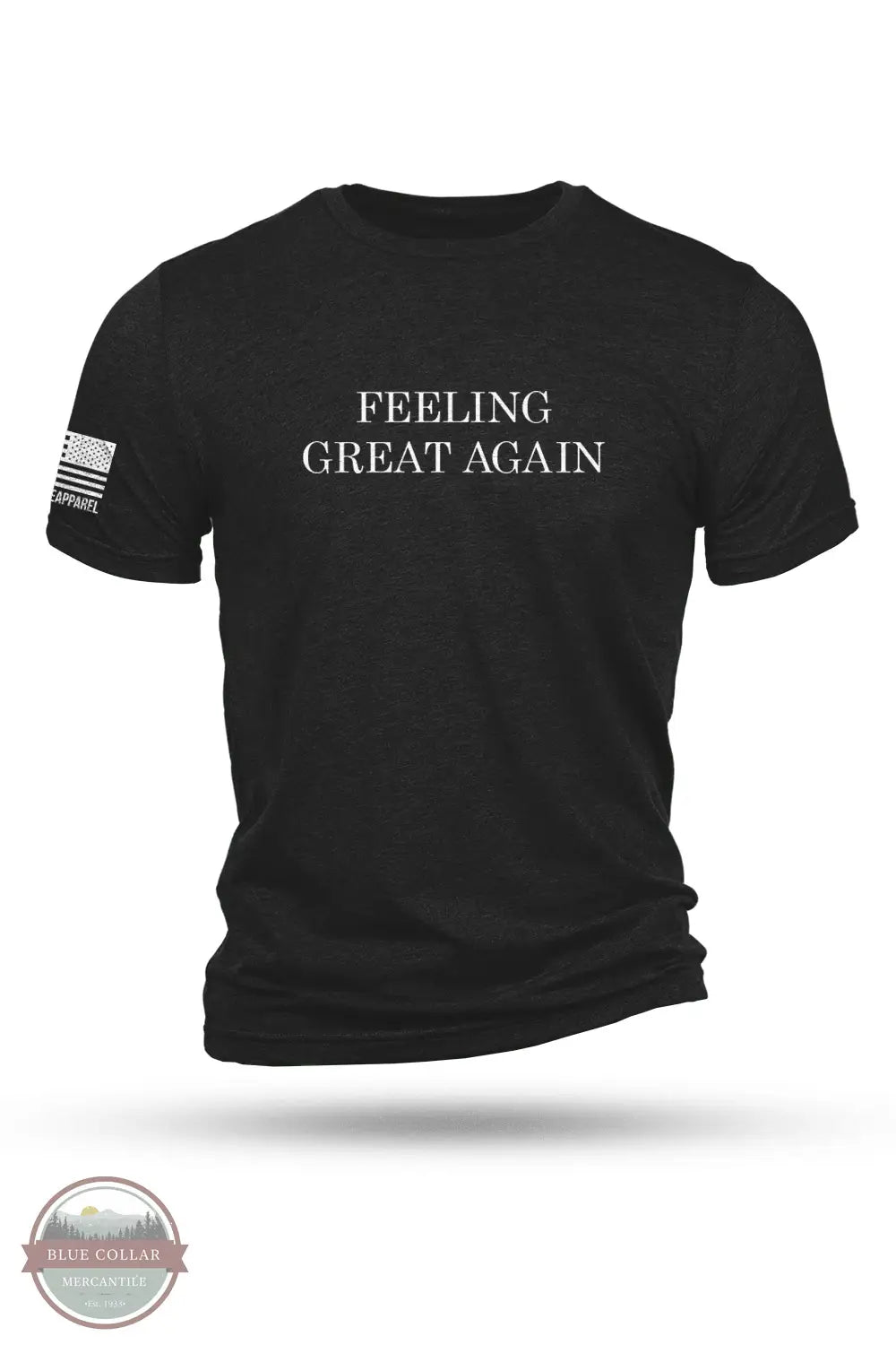 Nine Line Apparel GREATAGAIN-TSTRI Feeling Great Again Short Sleeve T-Shirt in Charcoal Black, front design