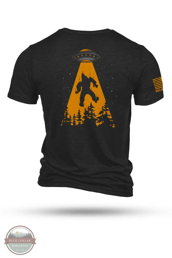 Nine Line Apparel UFOSQUATCH-TSTRI-SOLIDBLACKTRIBLEND UFO Squatch T-Shirt in Black, rear