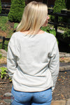North River Apparel NRL2556 Ladies Mini Waffle Notch Henley Shirt Natural Heather Back View