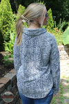 North River Apparel NRL2563 Jacquard French Terry Cowl Neck Sweater Indigo Jamie Lynn Back