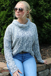 North River Apparel NRL2563 Jacquard French Terry Cowl Neck Sweater indigo Jamie Lynn Front