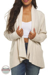 North River Apparel NRL2570 Ladies Yarn Waffle Knit Cardigan Sweater in Oatmeal model front view