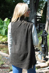 North River Apparel NRL2571 Ladies Yarn Waffle Knit Vest Cardigan Sweater Ivy Jamie Lynn Back