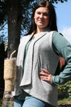 North River Apparel NRL2571 Ladies Yarn Waffle Knit Vest Cardigan Sweater Silver Savannah