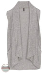 North River Apparel NRL2571 Ladies Yarn Waffle Knit Vest Cardigan Sweater Silver Front