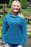 North River Apparel NRL2596 Ladies Mock Neck Fleece w/ Snap Placket Legion Blue Jamie-Lynn front