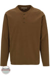 North River Apparel NRM2209 Men's Solid Suede 3 Button Henley Long Sleeve Shirt Cub Brown