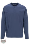 North River Apparel NRM2209 Men's Solid Suede 3 Button Henley Long Sleeve Shirt Lake Blue