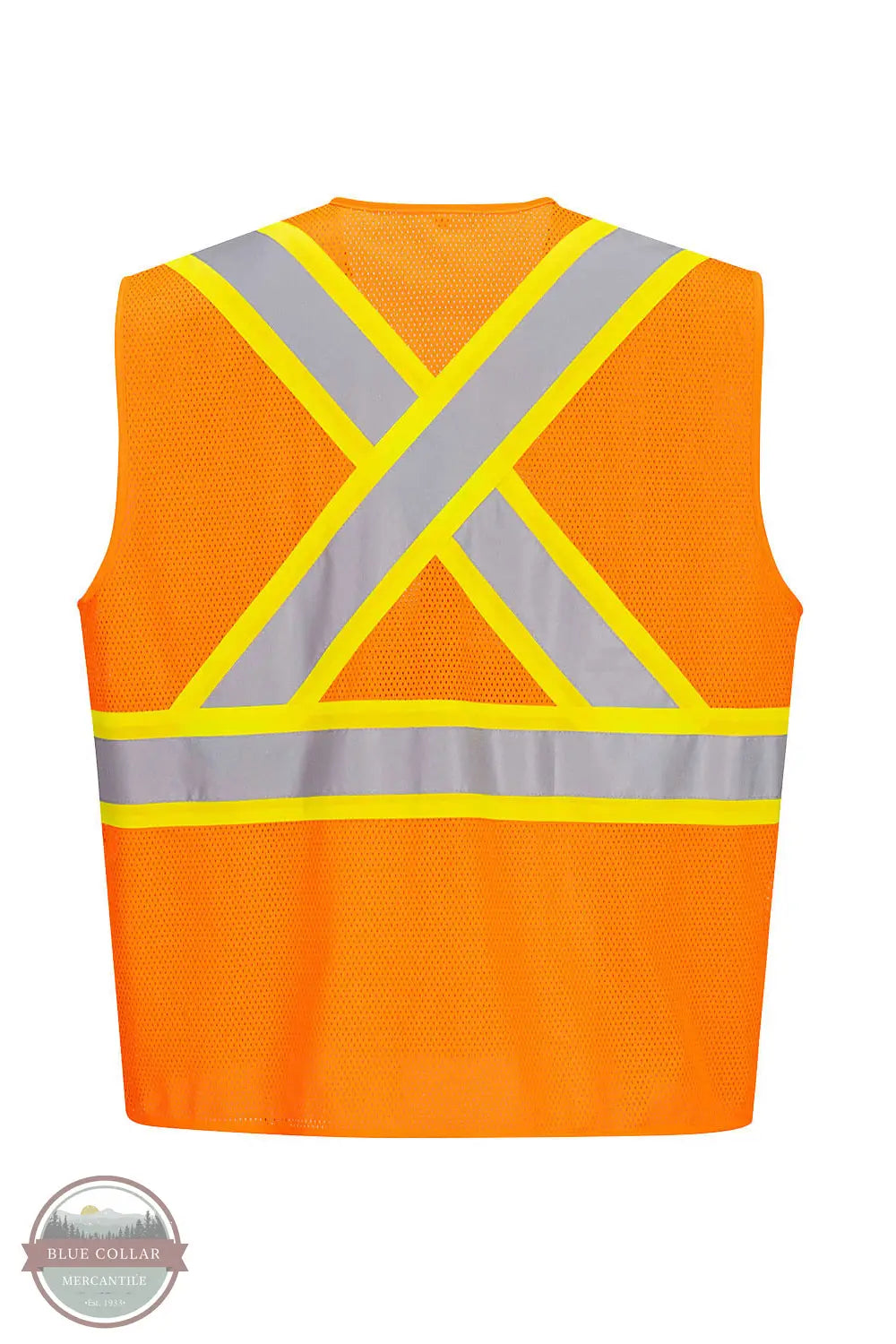 Portwest CA101 X-Back Contrast Tape Hi-Vis Vest in orange, rear