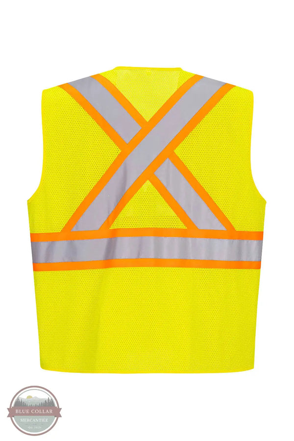 Portwest CA101 X-Back Contrast Tape Hi-Vis Vest in yellow, rear