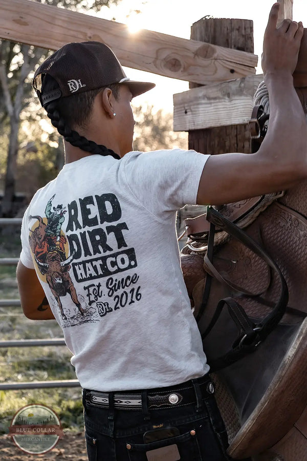 Red Dirt RDHC-T-176 Money Bull Short Sleeve T-Shirt in White, model