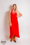 Roper 03-057-0513-5045 RE Sleeveless Faux Wrap Dress in Red, front