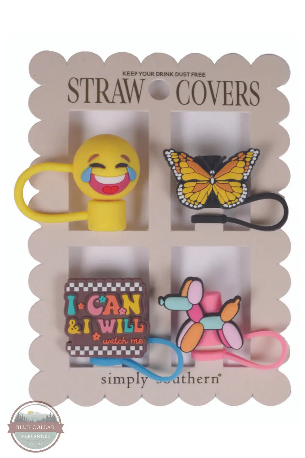 Simply Southern 0125-STRAWCOVER Straw Covers, butterfly