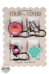 Simply Southern 0125-STRAWCOVER Straw Covers, flamingo