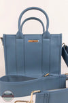 Simply Southern 0125-BAG-LTHR-CRSBDY-MKNS Leather Tote Crossbody Bag in lue, front
