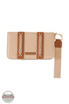 Simply Southern 0125-BAG-LTHR-WLT-SOLEIL Leather Wristlet With Braided Detail, cream front
