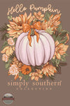 Simply Southern LS-PUMPKIN-ARMY Hello Pumpkin Long Sleeve T-Shirt print image