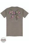 Simply Southern YTH-SS-CAMOBOW-DESERTHTHR Pink Camo Bow T-Shirt in Brown, rear view